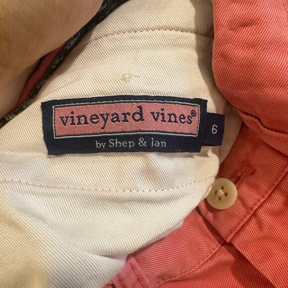Vineyard Vines Salmon Khaki Slacks, GUC (small stain on knee). Sz 6. (6C) - Picture 6 of 8